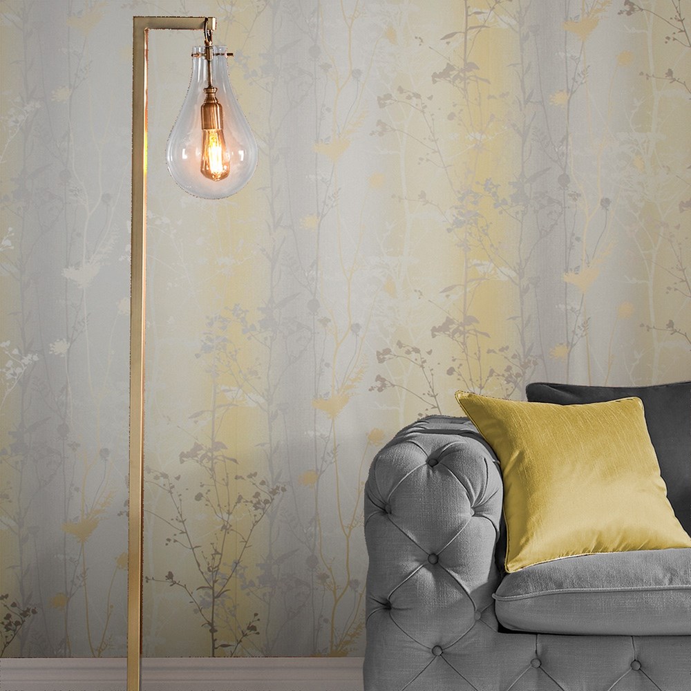 Wildflower Wallpaper 104072 by Graham & Brown in Summer Yellow